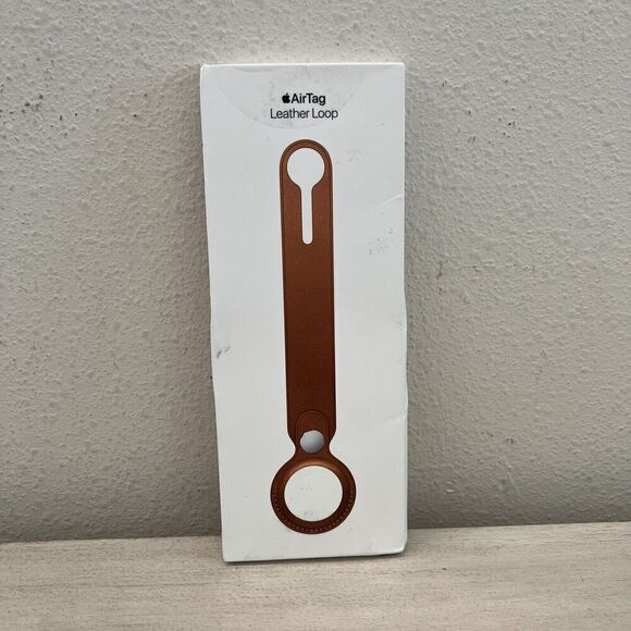 Apple - AirTag Leather Loop - Saddle Brown MX4A2ZM/A NEW IN BOX - Picture 1 of 6